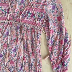 Floral pink soft maxi dress